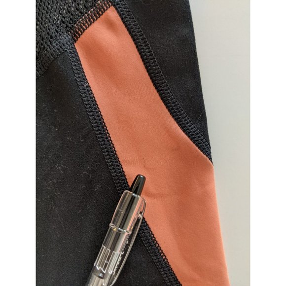 Nux Pull-On Capri Yoga Leggings S Workout Training Black/Orange - Picture 5 of 14